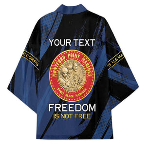 Personalized Proud to Honor Montford Point Marines Kimono Freedom Is Not Free - Blue