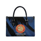 Proud to Honor Montford Point Marines Leather Bag Freedom Is Not Free - Blue
