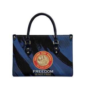 Proud to Honor Montford Point Marines Leather Bag Freedom Is Not Free - Blue