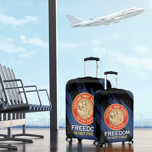Honoring the First Black Marines Luggage Cover Montford Point Heroes - Blue - African Pride