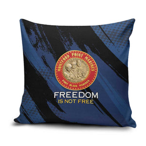 Proud to Honor Montford Point Marines Pillow Cover Freedom Is Not Free - Blue