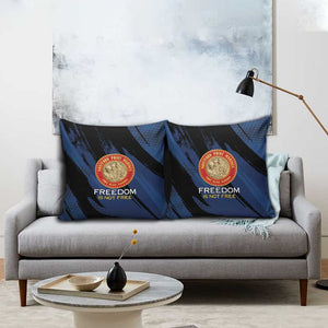 Proud to Honor Montford Point Marines Pillow Cover Freedom Is Not Free - Blue