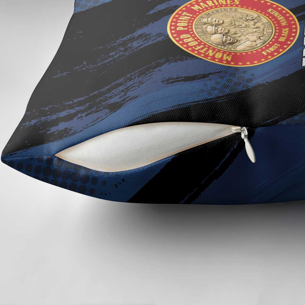 Proud to Honor Montford Point Marines Pillow Cover Freedom Is Not Free - Blue