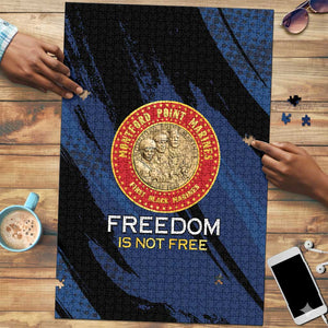 Proud to Honor Montford Point Marines Puzzle Freedom Is Not Free - Blue