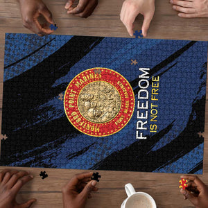 Proud to Honor Montford Point Marines Puzzle Freedom Is Not Free - Blue