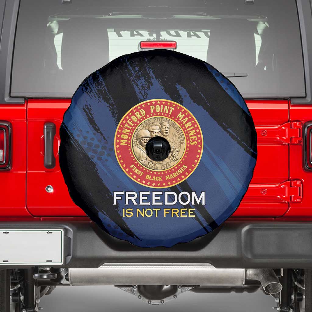 Honoring the First Black Marines Spare Tire Cover Montford Point Heroes - Blue - African Pride
