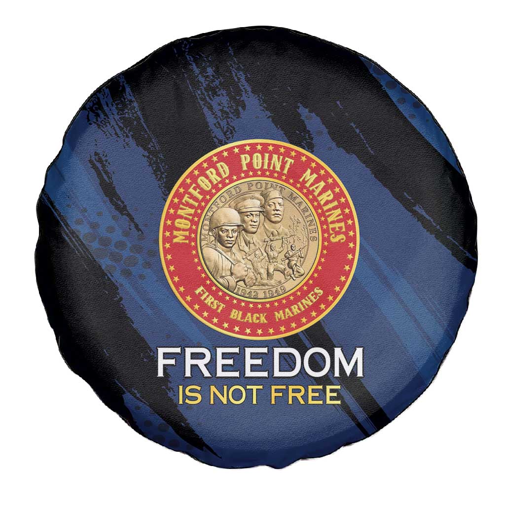 Honoring the First Black Marines Spare Tire Cover Montford Point Heroes - Blue - African Pride