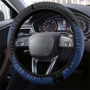 Honoring the First Black Marines Steering Wheel Cover Montford Point Heroes - Blue - African Pride
