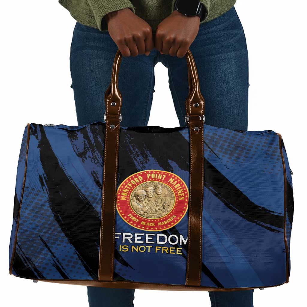 Proud to Honor Montford Point Marines Travel Bag Freedom Is Not Free - Blue