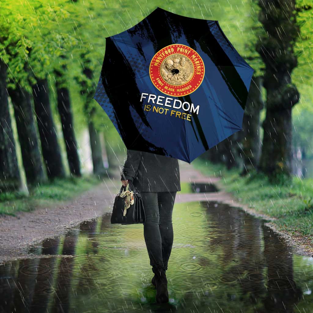 Proud to Honor Montford Point Marines Umbrella Freedom Is Not Free - Blue