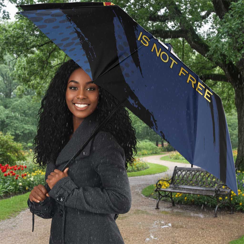 Proud to Honor Montford Point Marines Umbrella Freedom Is Not Free - Blue
