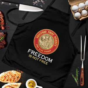 Proud to Honor Montford Point Marines Apron Freedom Is Not Free - Black