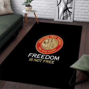 Honoring the First Black Marines Area Rug Montford Point Heroes - Black - African Pride