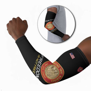 Personalized Proud to Honor Montford Point Marines Arm Sleeves Freedom Is Not Free - Black