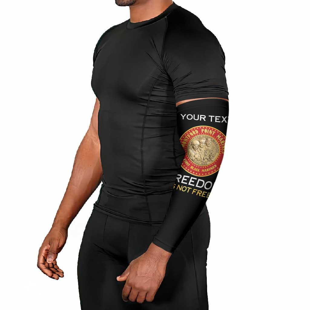 Personalized Proud to Honor Montford Point Marines Arm Sleeves Freedom Is Not Free - Black