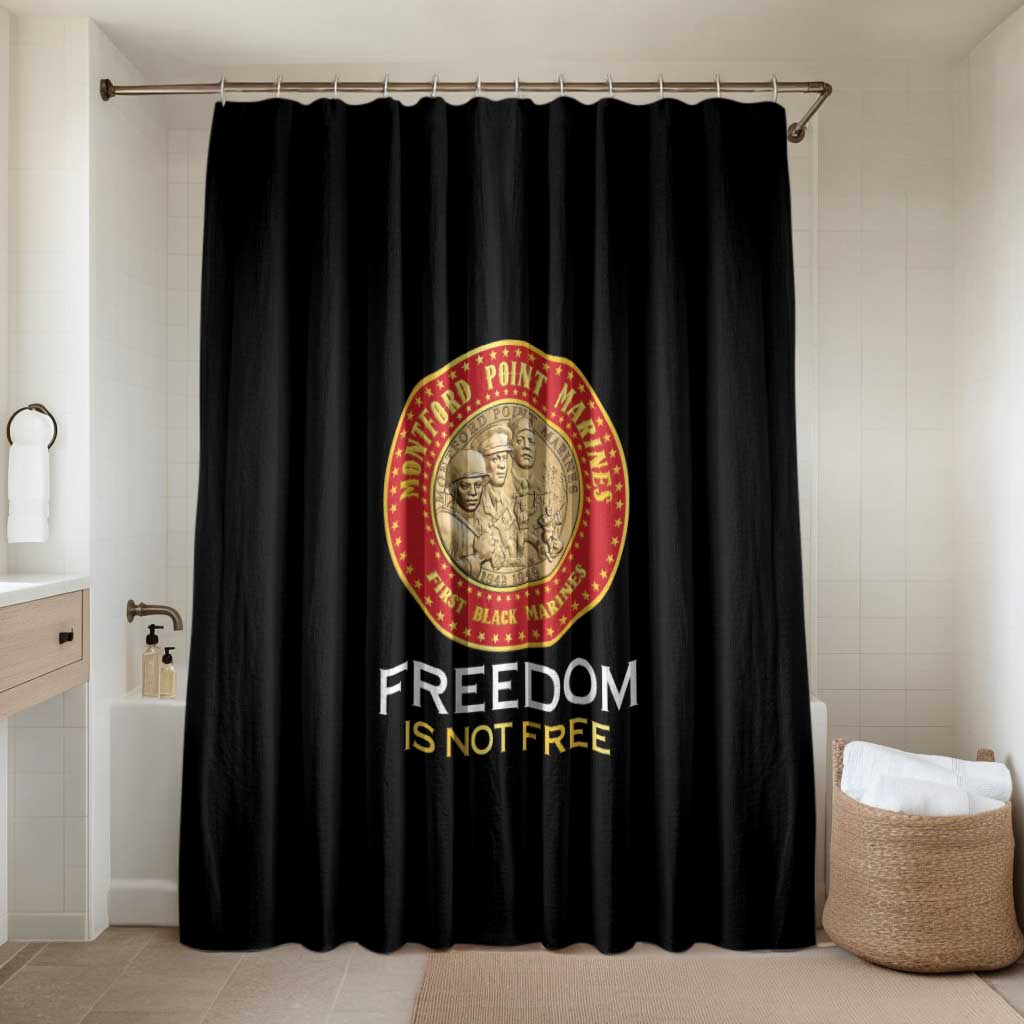 Proud to Honor Montford Point Marines Bathroom Set Freedom Is Not Free - Black