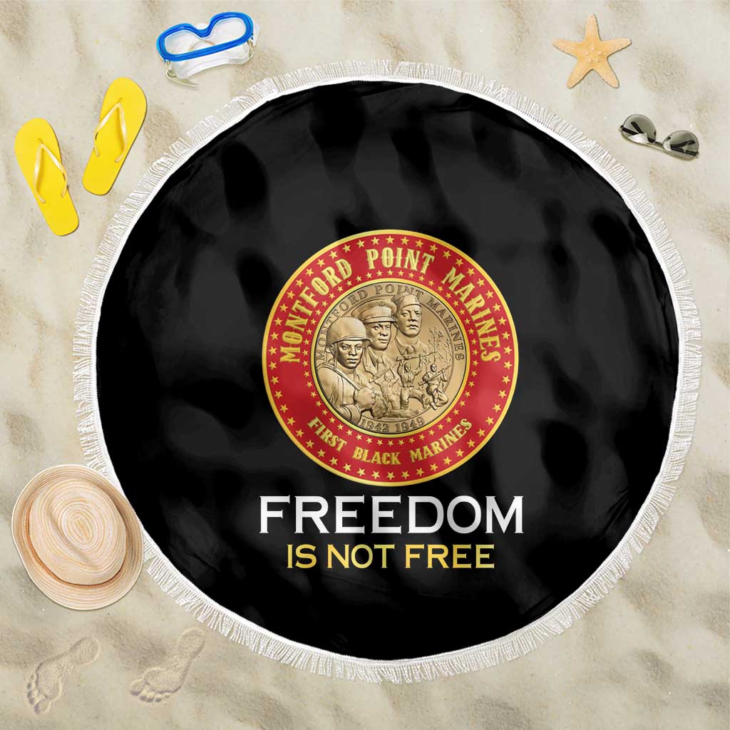 Honoring the First Black Marines Beach Blanket Montford Point Heroes - Black - African Pride