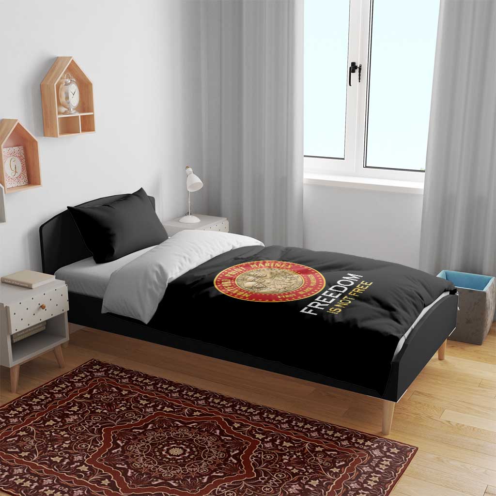 Honoring the First Black Marines Bedding Set Montford Point Heroes - Black - African Pride