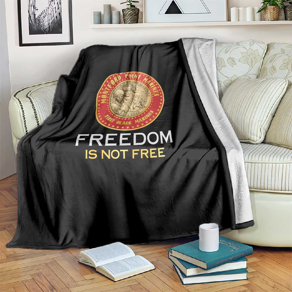 Honoring the First Black Marines Blanket Montford Point Heroes - Black - African Pride