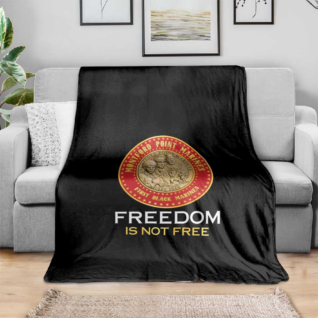 Honoring the First Black Marines Blanket Montford Point Heroes - Black - African Pride