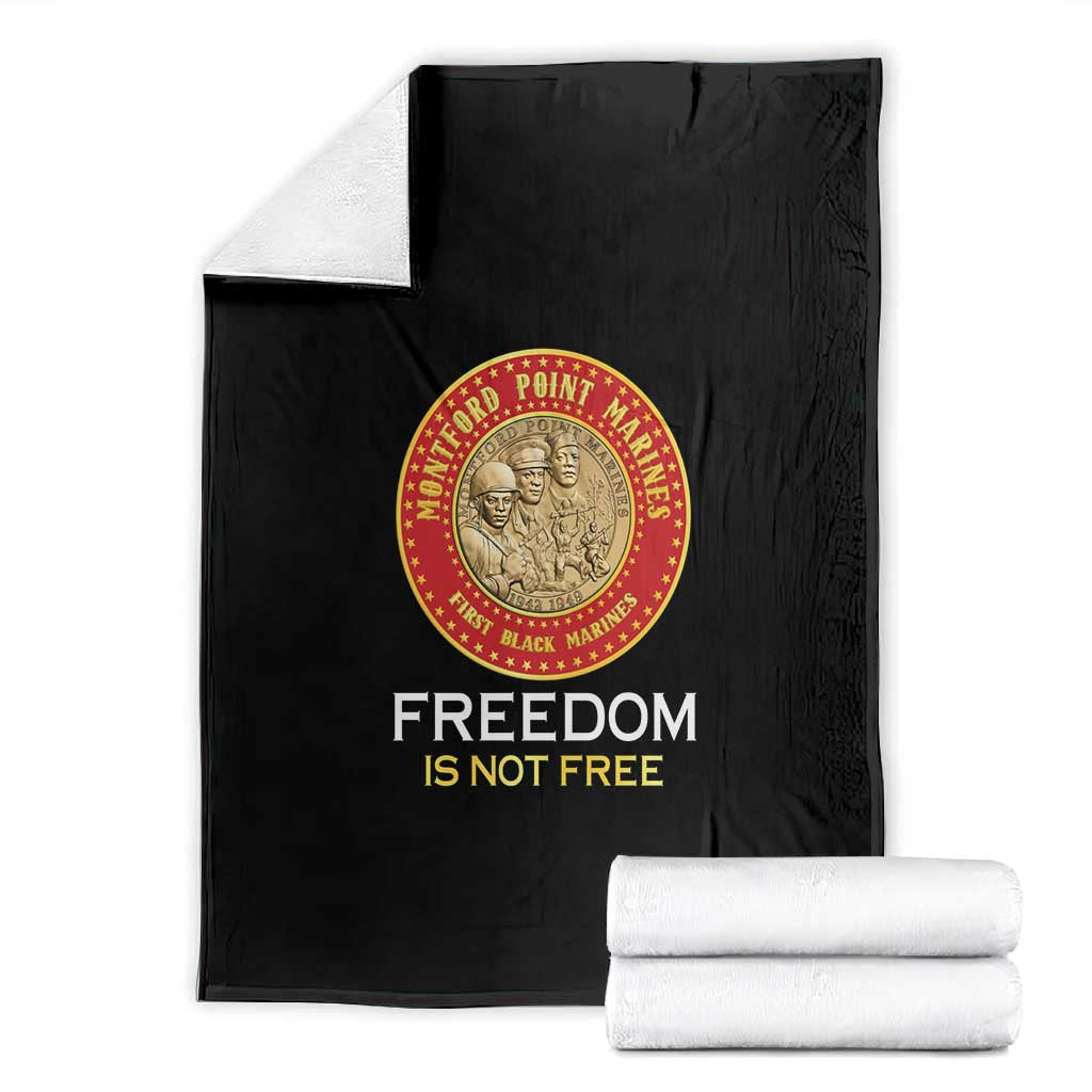 Honoring the First Black Marines Blanket Montford Point Heroes - Black - African Pride