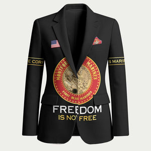 Personalized Proud to Honor Montford Point Marines Blazer Freedom Is Not Free - Black