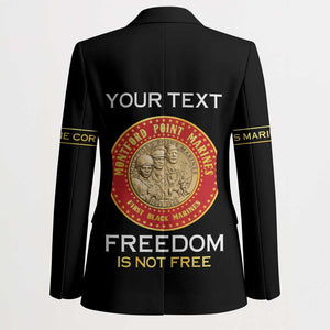 Personalized Proud to Honor Montford Point Marines Blazer Freedom Is Not Free - Black