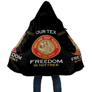 Personalized Proud to Honor Montford Point Marines Cloak Freedom Is Not Free - Black