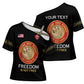 Personalized Proud to Honor Montford Point Marines Cross Shoulder Shirt Freedom Is Not Free - Black