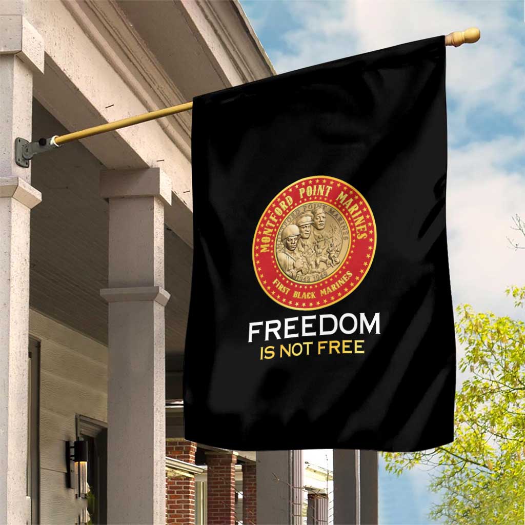 Honoring the First Black Marines Garden Flag Montford Point Heroes - Black - African Pride