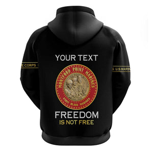Personalized Honoring the First Black Marines Hoodie Montford Point Heroes - Black - African Pride