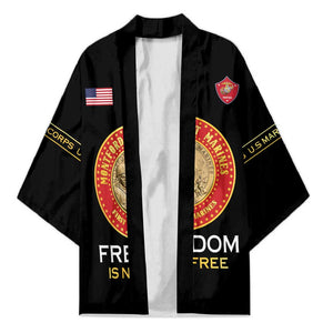 Personalized Proud to Honor Montford Point Marines Kimono Freedom Is Not Free - Black