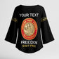 Personalized Proud to Honor Montford Point Marines Kimono Sleeve Blouse Freedom Is Not Free - Black