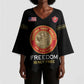 Personalized Proud to Honor Montford Point Marines Kimono Sleeve Blouse Freedom Is Not Free - Black