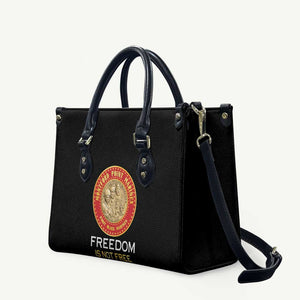 Proud to Honor Montford Point Marines Leather Bag Freedom Is Not Free - Black