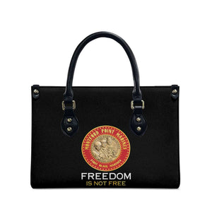 Proud to Honor Montford Point Marines Leather Bag Freedom Is Not Free - Black