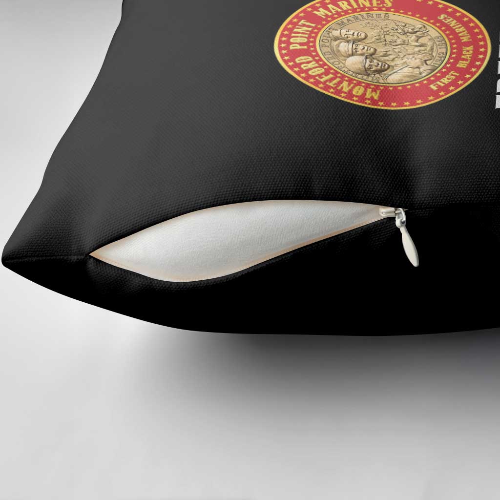 Proud to Honor Montford Point Marines Pillow Cover Freedom Is Not Free - Black
