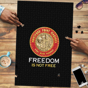Proud to Honor Montford Point Marines Puzzle Freedom Is Not Free - Black