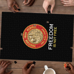 Proud to Honor Montford Point Marines Puzzle Freedom Is Not Free - Black