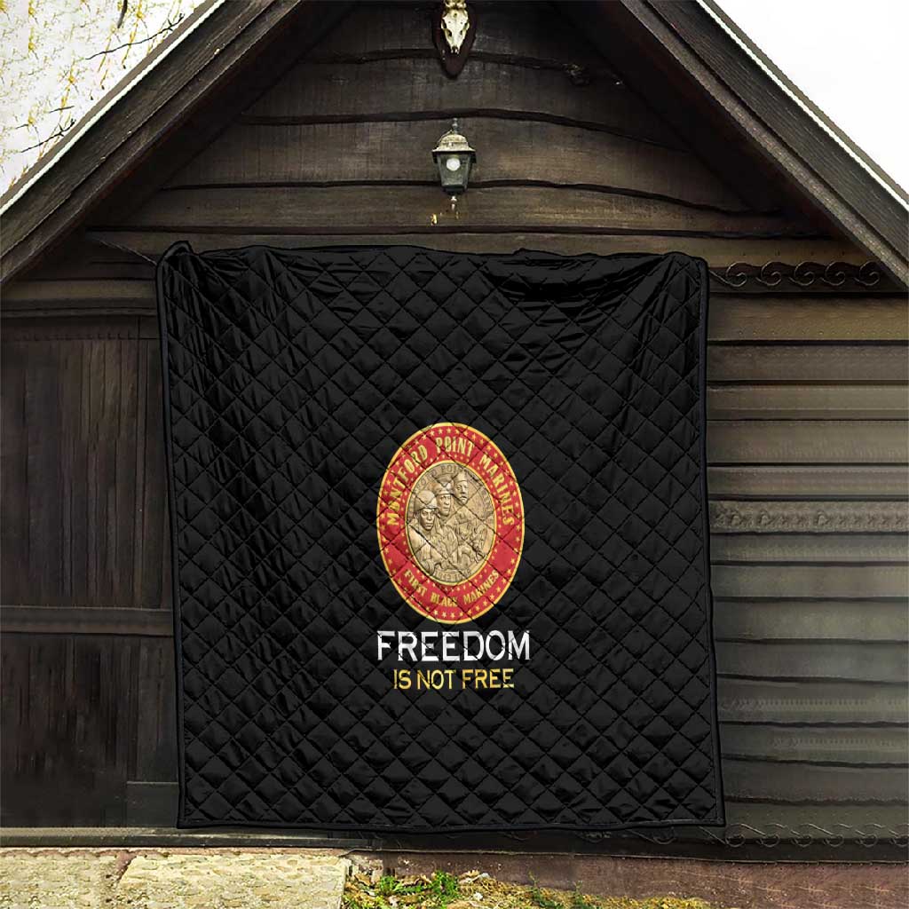 Honoring the First Black Marines Quilt Montford Point Heroes - Black - African Pride