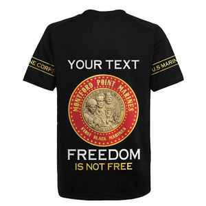 Personalized Honoring the First Black Marines Rugby Jersey Montford Point Heroes - Black - African Pride