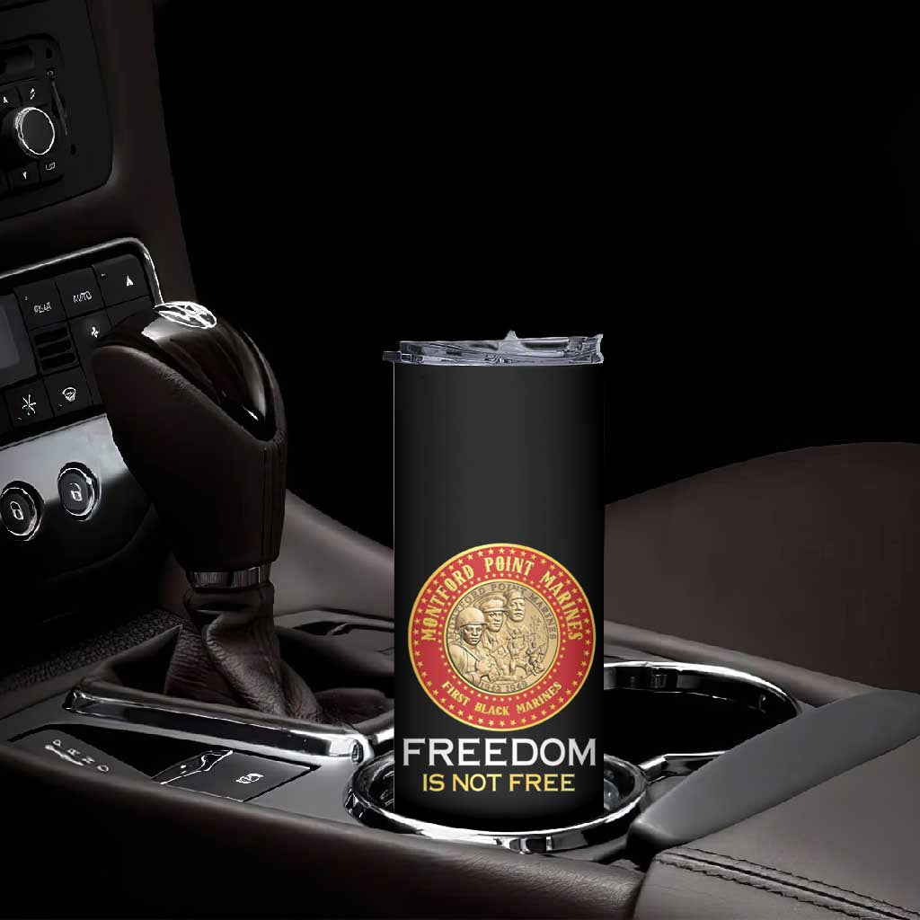 Personalized Honoring the First Black Marines Skinny Tumbler Montford Point Heroes - Black - African Pride