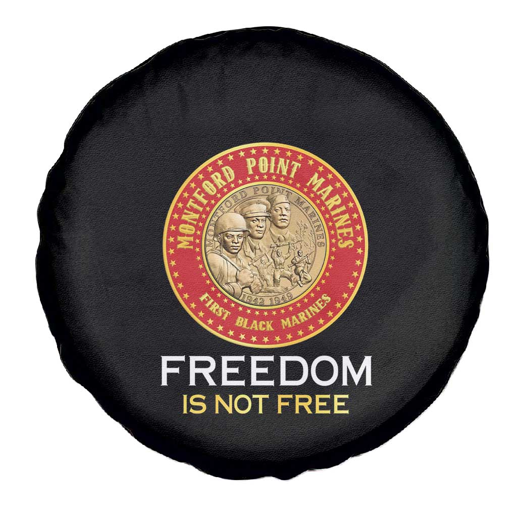 Honoring the First Black Marines Spare Tire Cover Montford Point Heroes - Black - African Pride