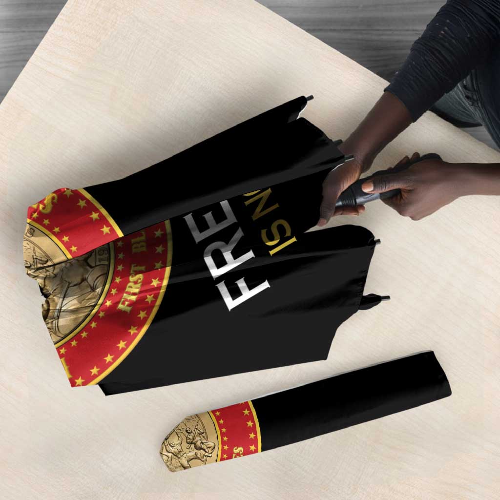Proud to Honor Montford Point Marines Umbrella Freedom Is Not Free - Black