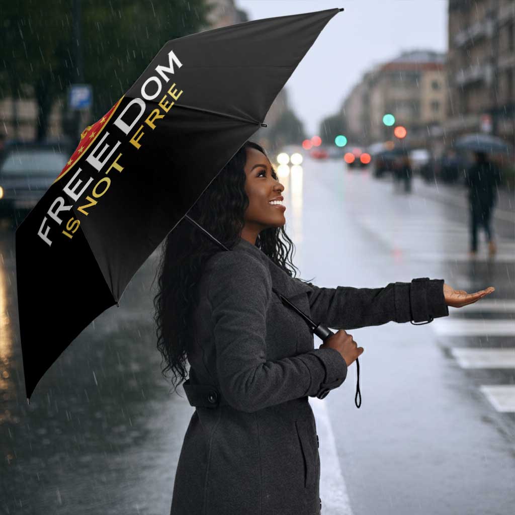 Proud to Honor Montford Point Marines Umbrella Freedom Is Not Free - Black