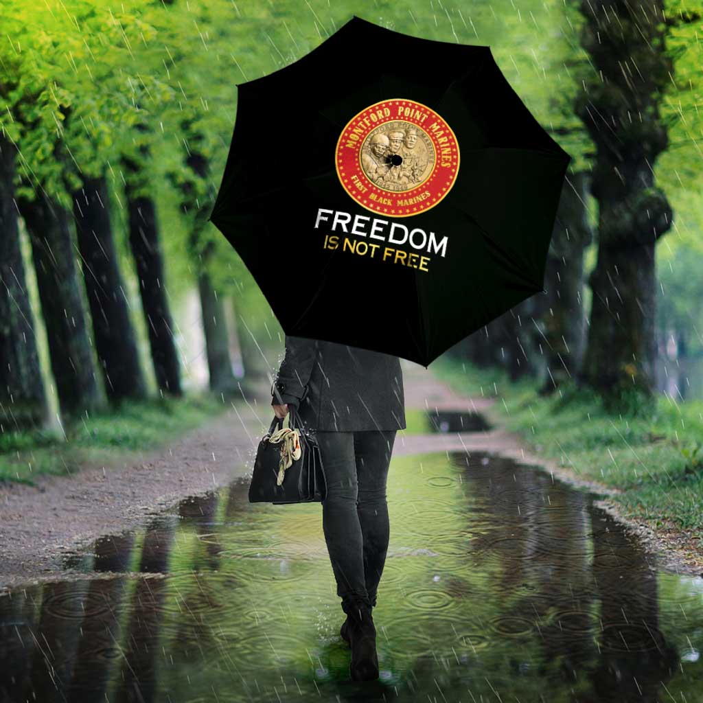 Proud to Honor Montford Point Marines Umbrella Freedom Is Not Free - Black