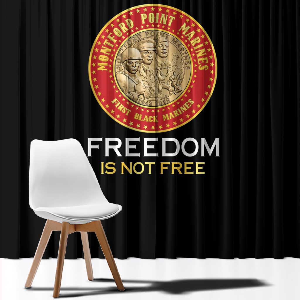 Honoring the First Black Marines Window Curtain Montford Point Heroes - Black - African Pride