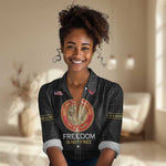 Personalized Honoring the First Black Marines Women Casual Shirt Montford Point Heroes - Black - African Pride