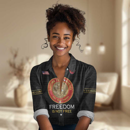Personalized Honoring the First Black Marines Women Casual Shirt Montford Point Heroes - Black - African Pride