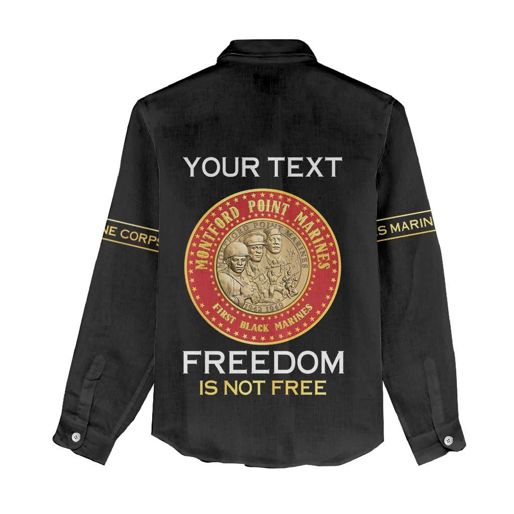 Personalized Honoring the First Black Marines Women Casual Shirt Montford Point Heroes - Black - African Pride